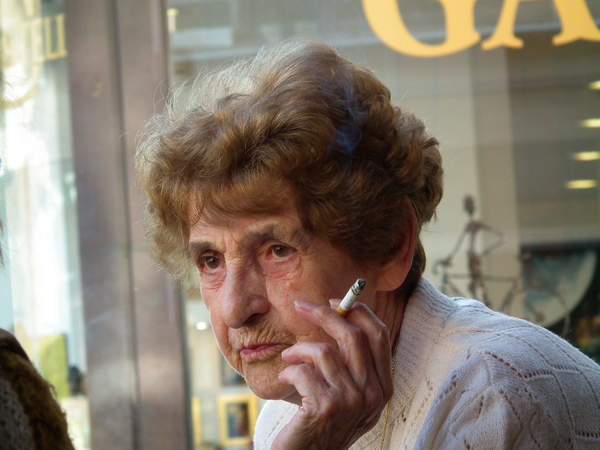 older lady smoking
