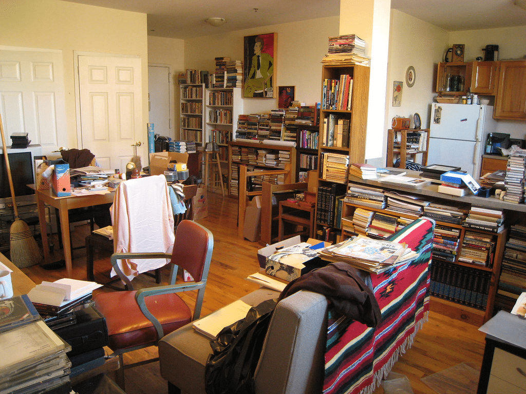 cluttered house
